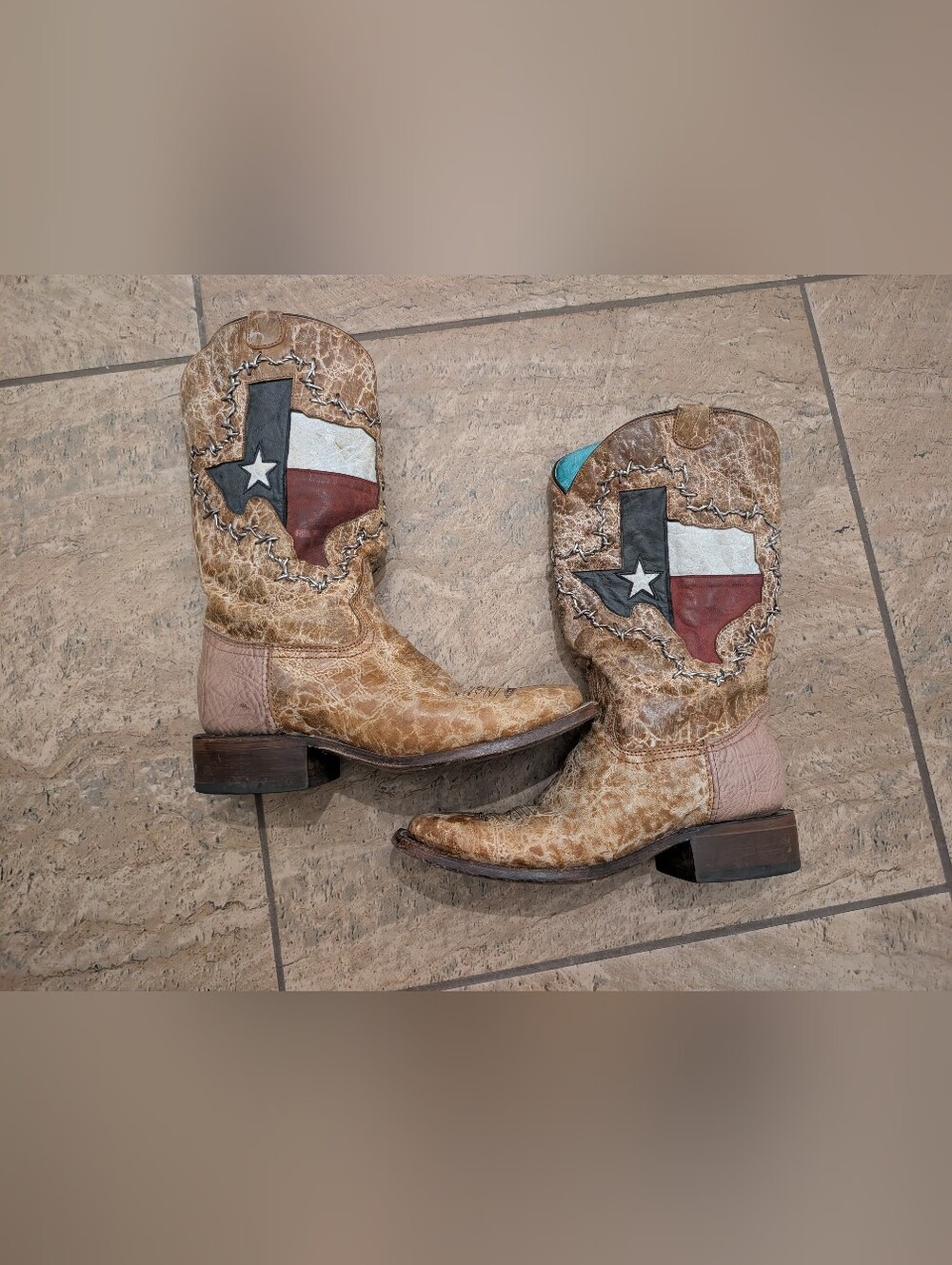 Corral Women's Texas Flag Shaft Western Boots 8.5